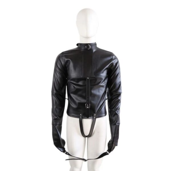 Black Leather Bondage Jacket