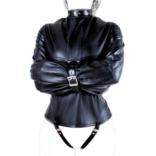 Black Leather Bondage Jacket