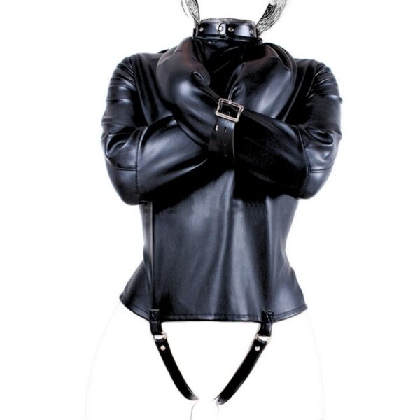 Black Leather Bondage Jacket