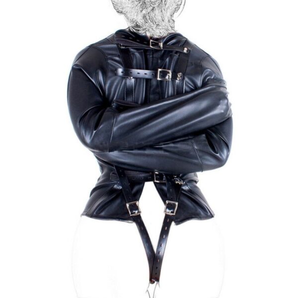 Black Leather Bondage Jacket