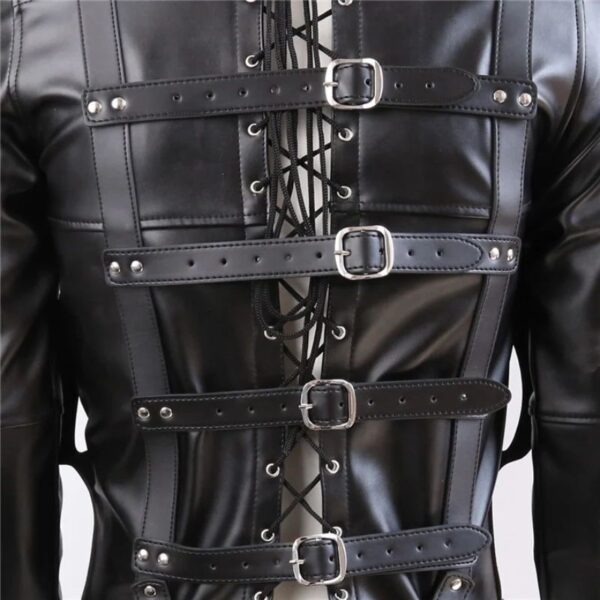 Black Leather Bondage Jacket