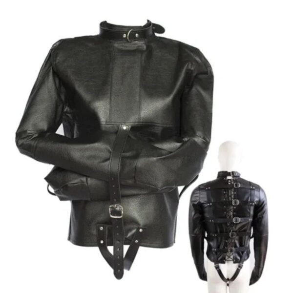 Black Leather Bondage Jacket