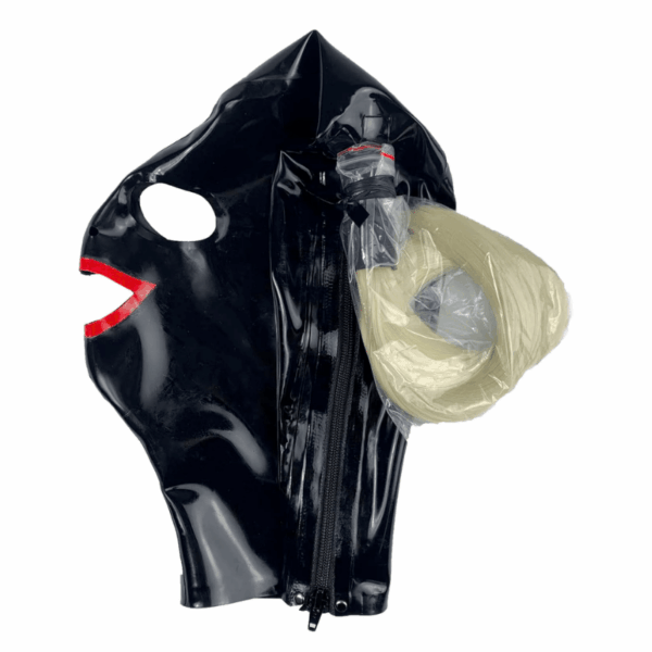 BDSM Latex Mask with Blonde Ponytail