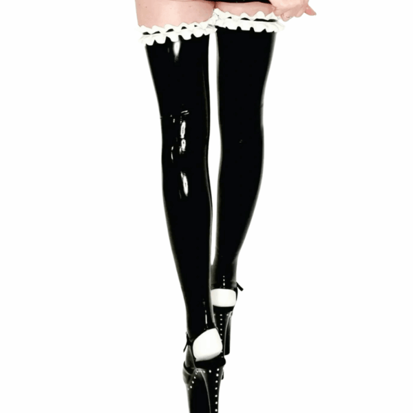 Shiny Black Latex Stockings