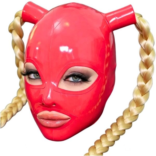 Blonde Braid Latex Hood