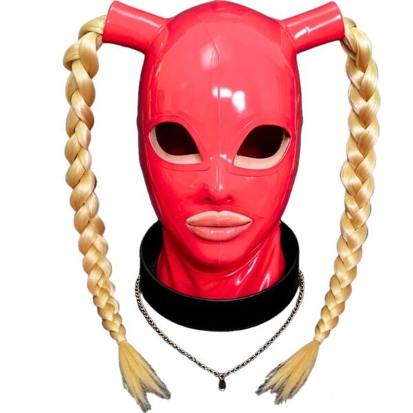 Blonde Braid Latex Hood