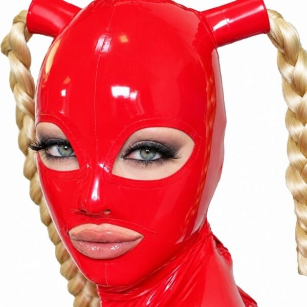 Blonde Braid Latex Hood