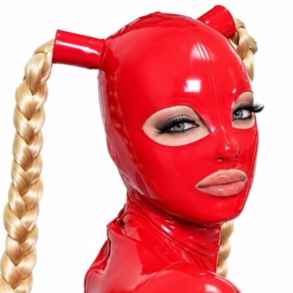Blonde Braid Latex Hood