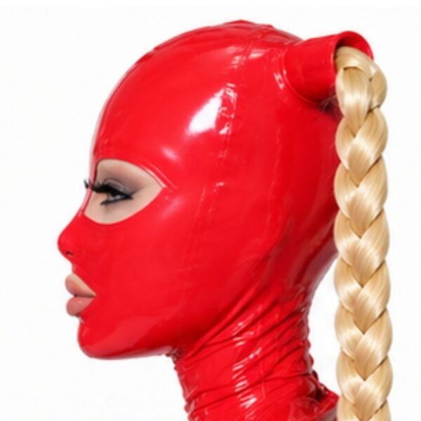 Blonde Braid Latex Hood