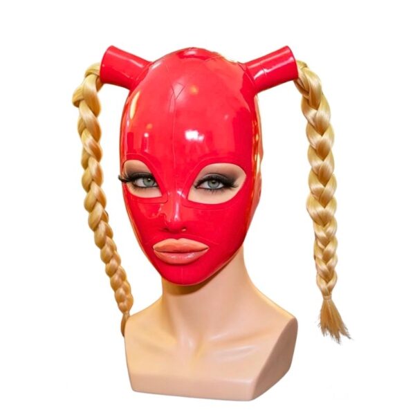 Blonde Braid Latex Hood