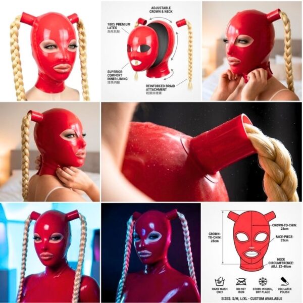 Blonde Braid Latex Hood