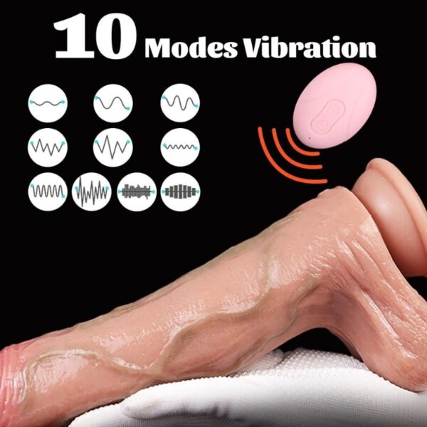 Super Soft Thrusting and Vibrating Dildo - Dildo Only