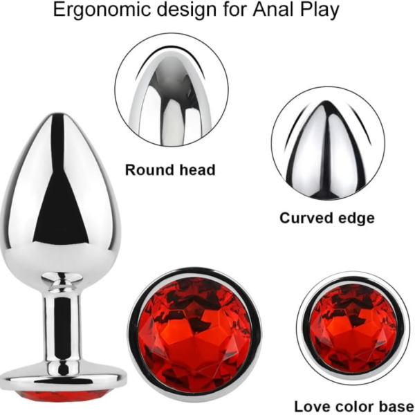 Ruby Jewel Metal Butt Plug